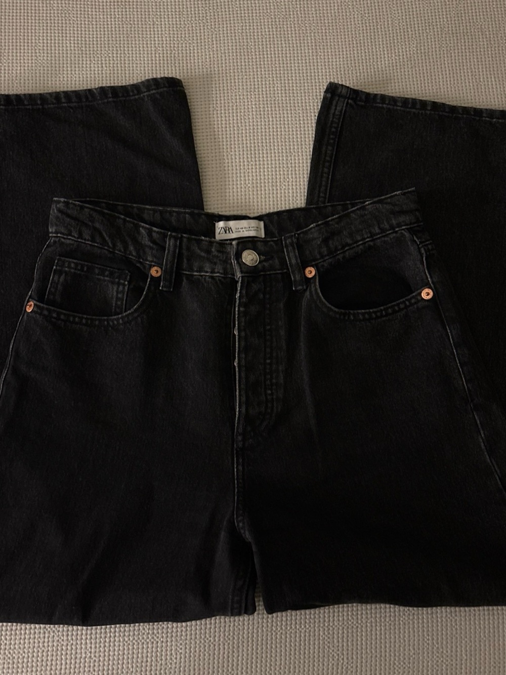 ZARA Black Button-Fly Denim Jeans